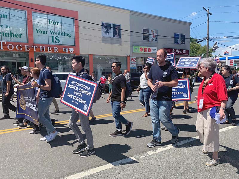 Memorial Day march with NYC Comptroller Stringer
